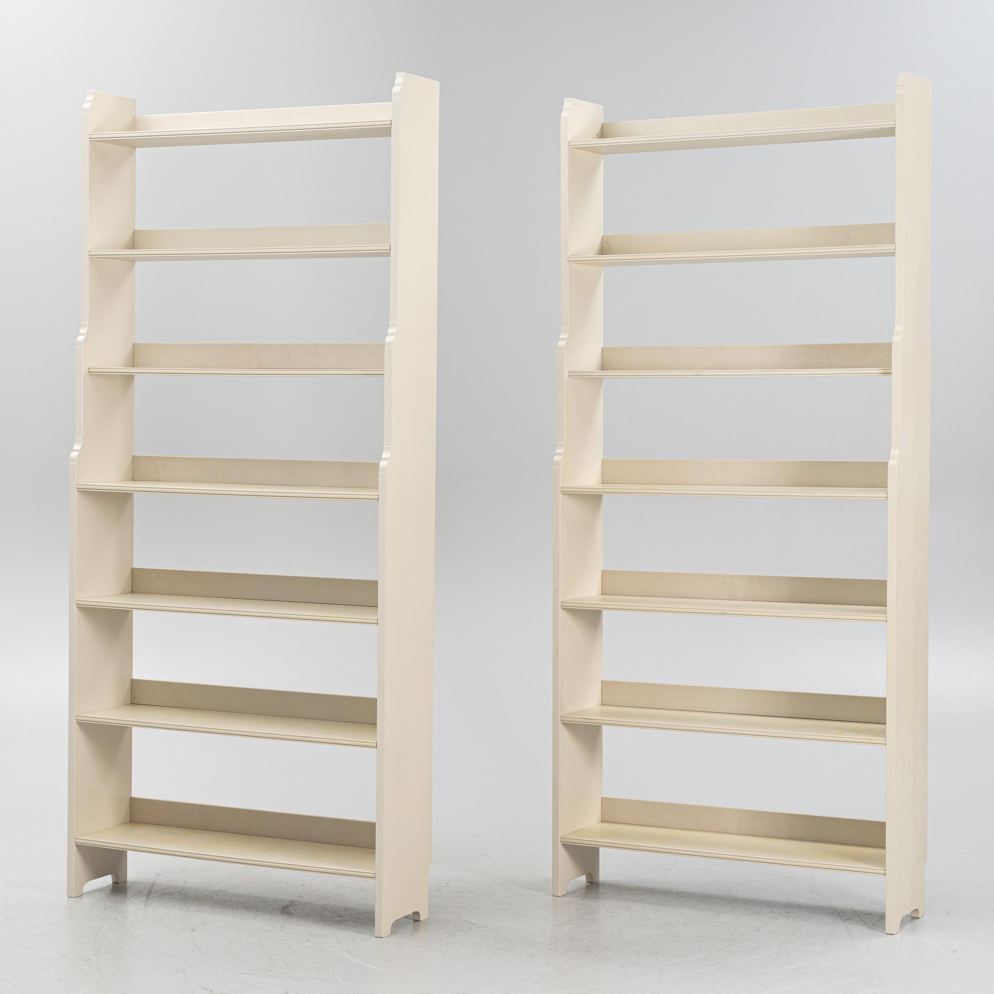 Bokhyllor, ett par, "Ekolsund", IKEA:s 1700-talsserie, 1990-tal.