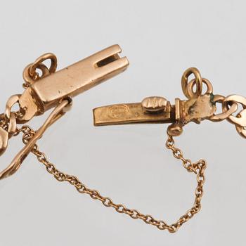 ARMBAND, 18K guld, John Pettersson, Stockholm, 1930. Vikt  2,9 gram.