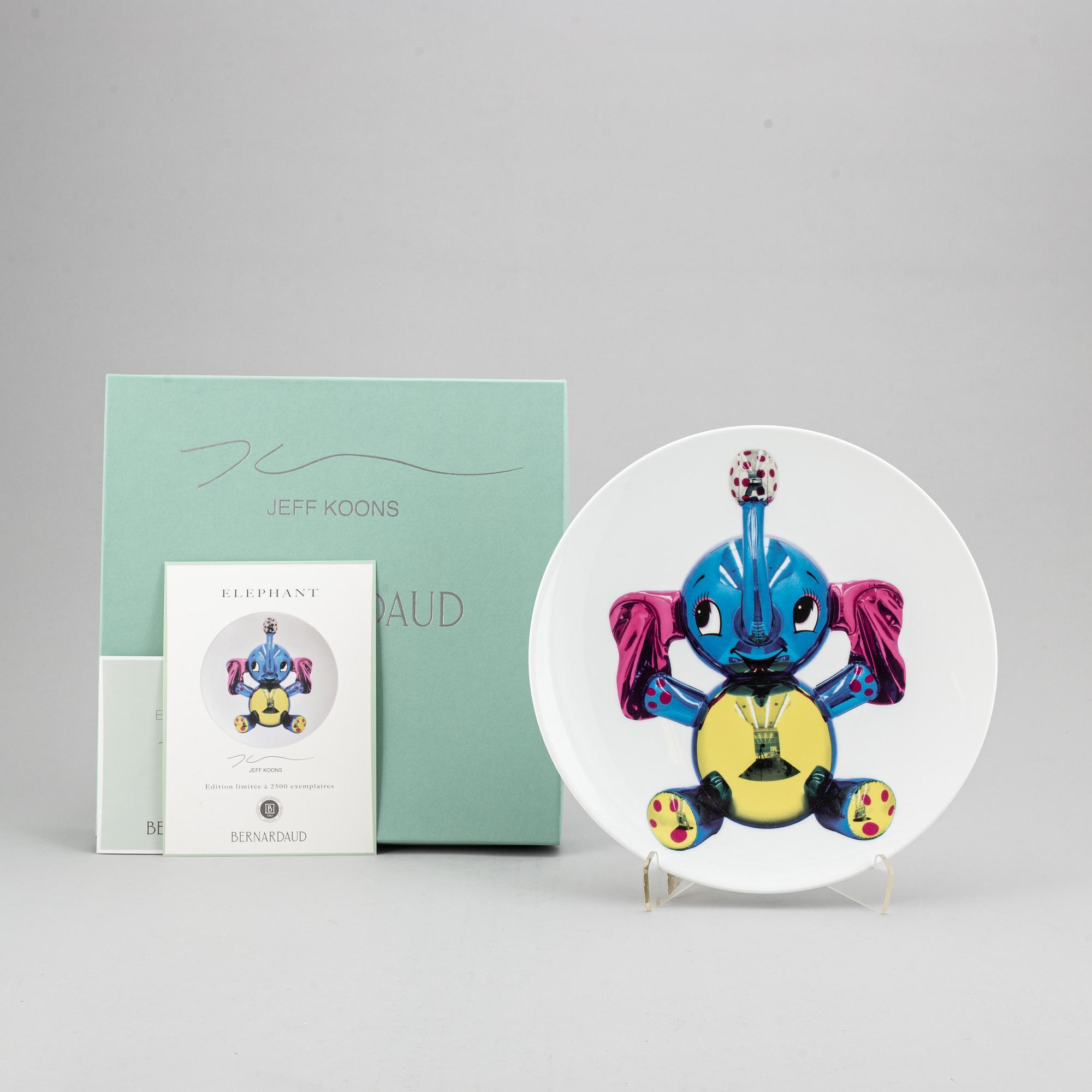 JEFF KOONS, An 'Elephant' porcelain plate by Jeff Koons, Bernardaud, edition 785/2500.