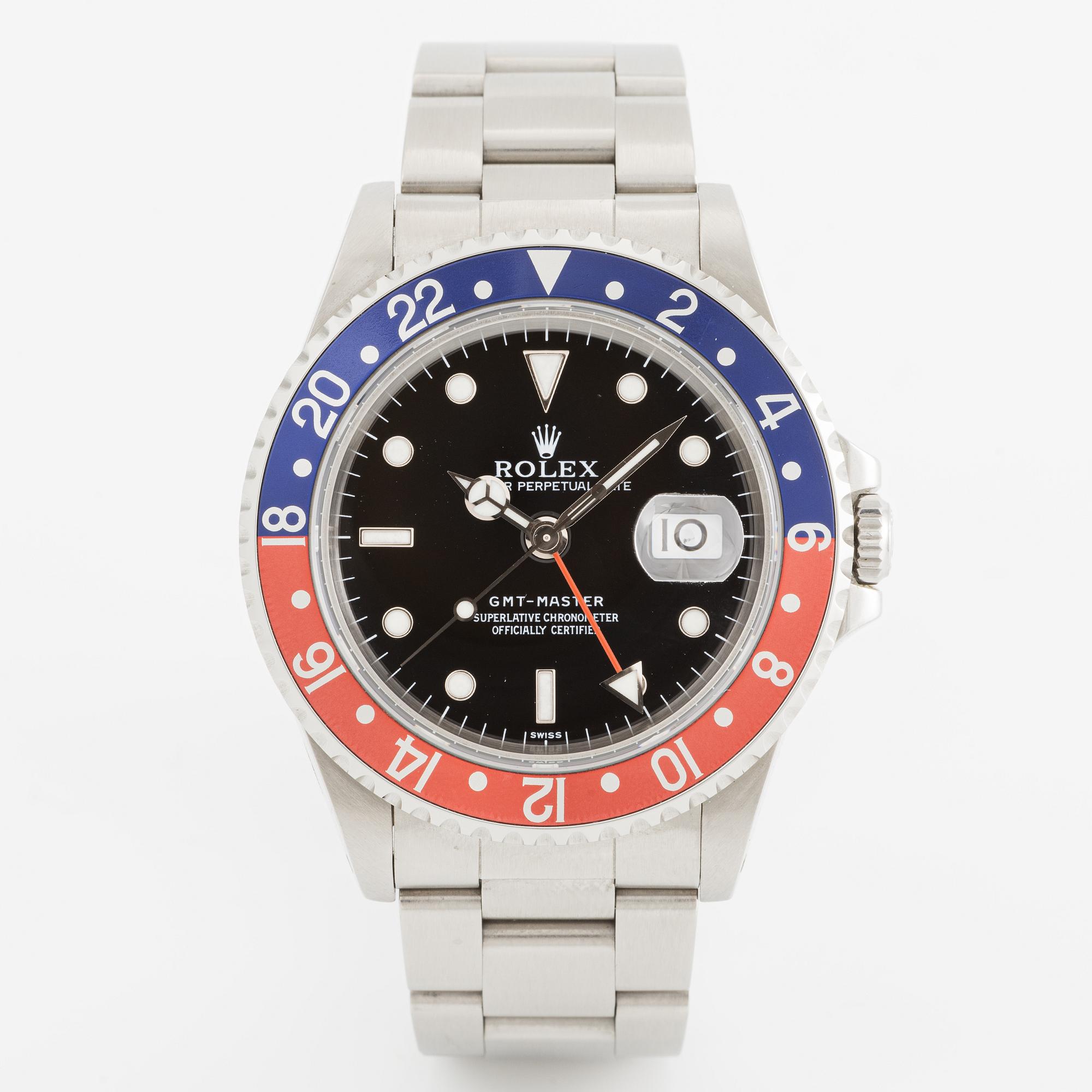 Rolex, Oyster Perpetual Date, GMT-Master, "Swiss Only Dial", armbandsur, ca 1998.