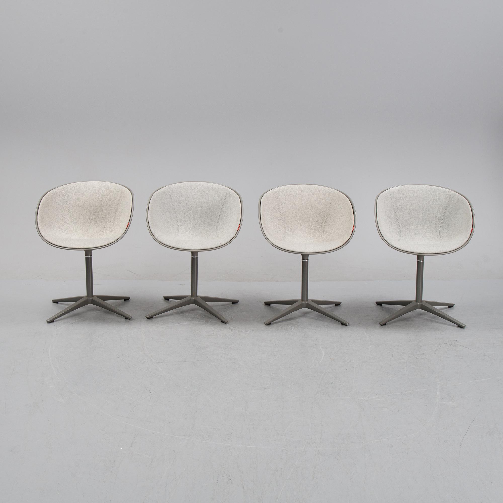 Hiromichi Konno, a set of four 'Rin' chairs from Fritz Hansen, Denmark, 2009.