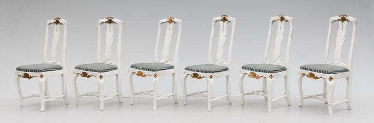 STOLAR, 6 st, senbarock, 1700-tal.