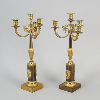 A pair of empire style candelabra, first half of the 20th century.