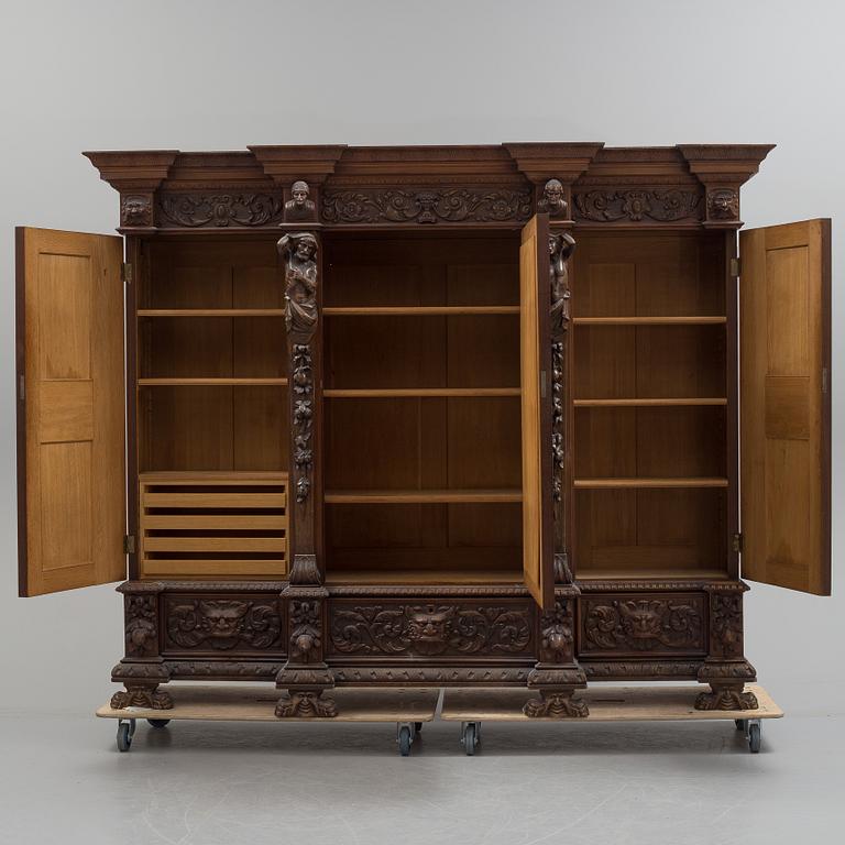 A circa 1900 oak cabinet.