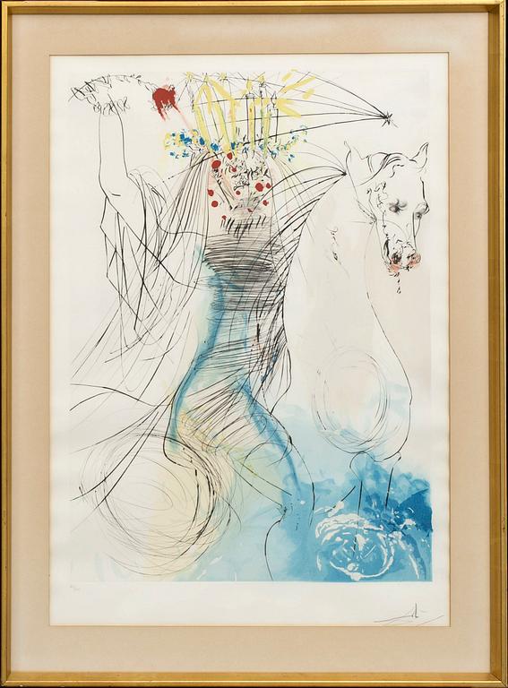 SALVADOR DALÍ, etching printed in colours with drypoint, and coloured with stencil, 1974, numbered 85/450.