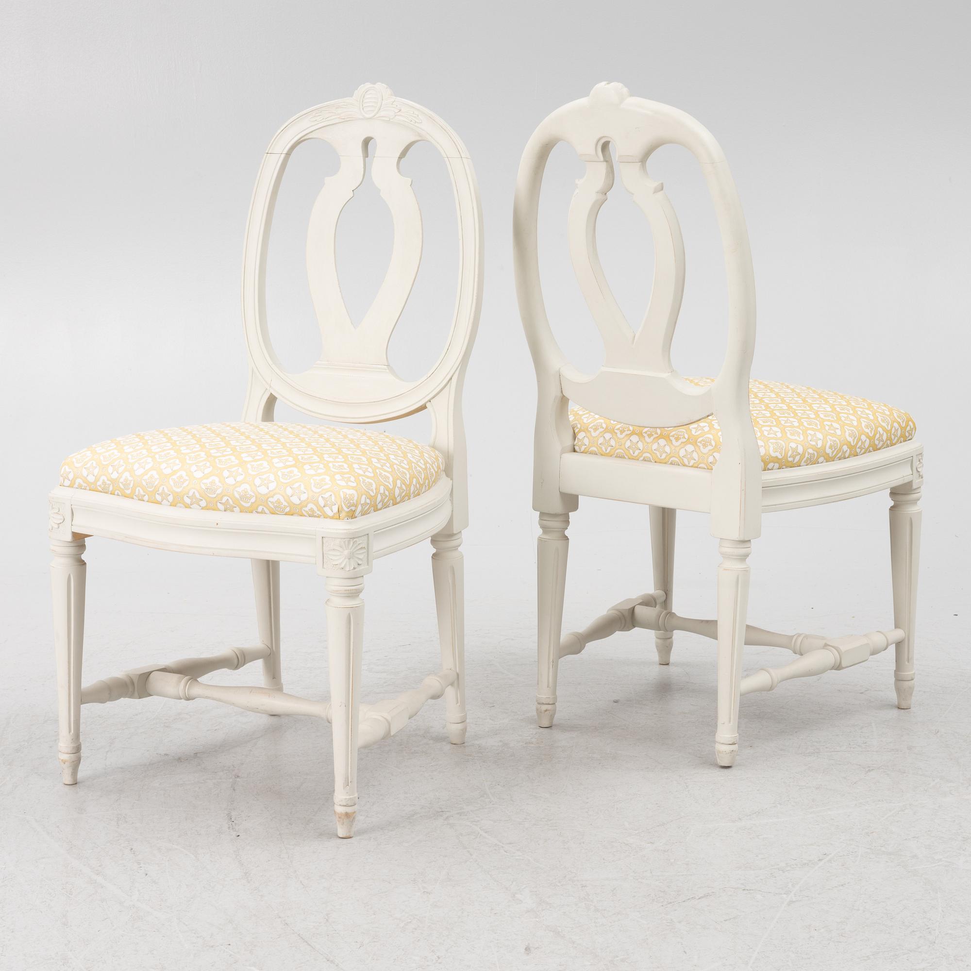 Stolar, 11 st, gustaviansk stil, Bröderna Sylvén, 1900-talets andra hälft.