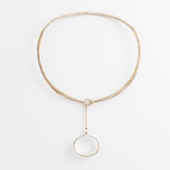 Vivianna Torun Bülow-Hübe design for Georg Jensen, necklace in silver with rock crystal.