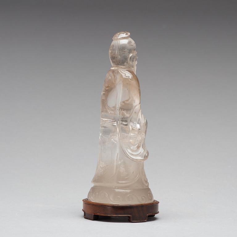 A rock chrystal figure of Shoulau, late Qing dynasty.