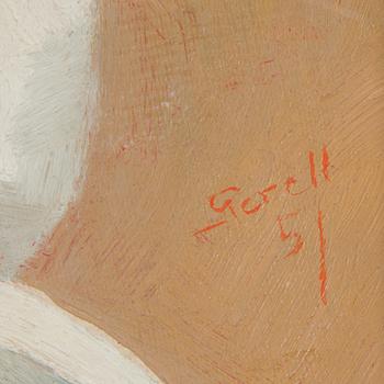GRETA GERELL, oil on board, signed and dated 51.