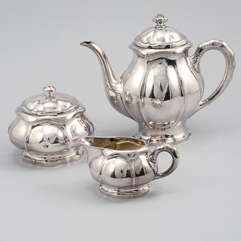 KAFFESERVIS, 3 delar, silver, Torndahl-Ekström, Stockholm, 1929. Vikt 1018 g.