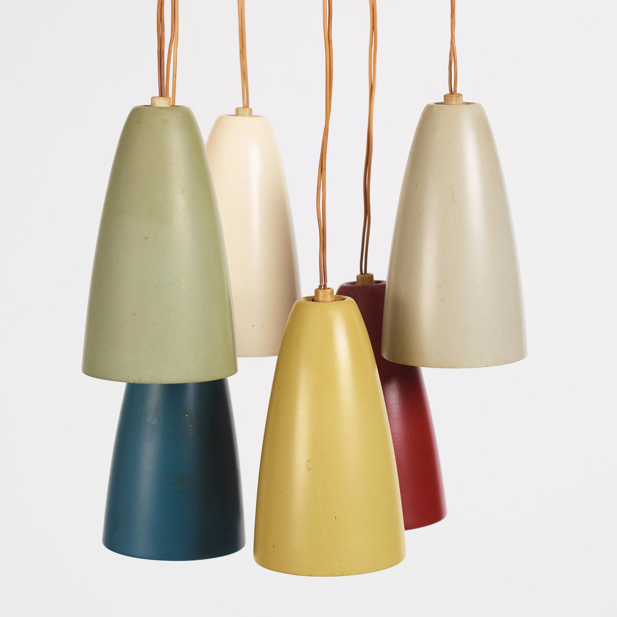 Hans Bergström, taklampa, modell "154/6", ateljé Lyktan, Åhus 1950-tal.