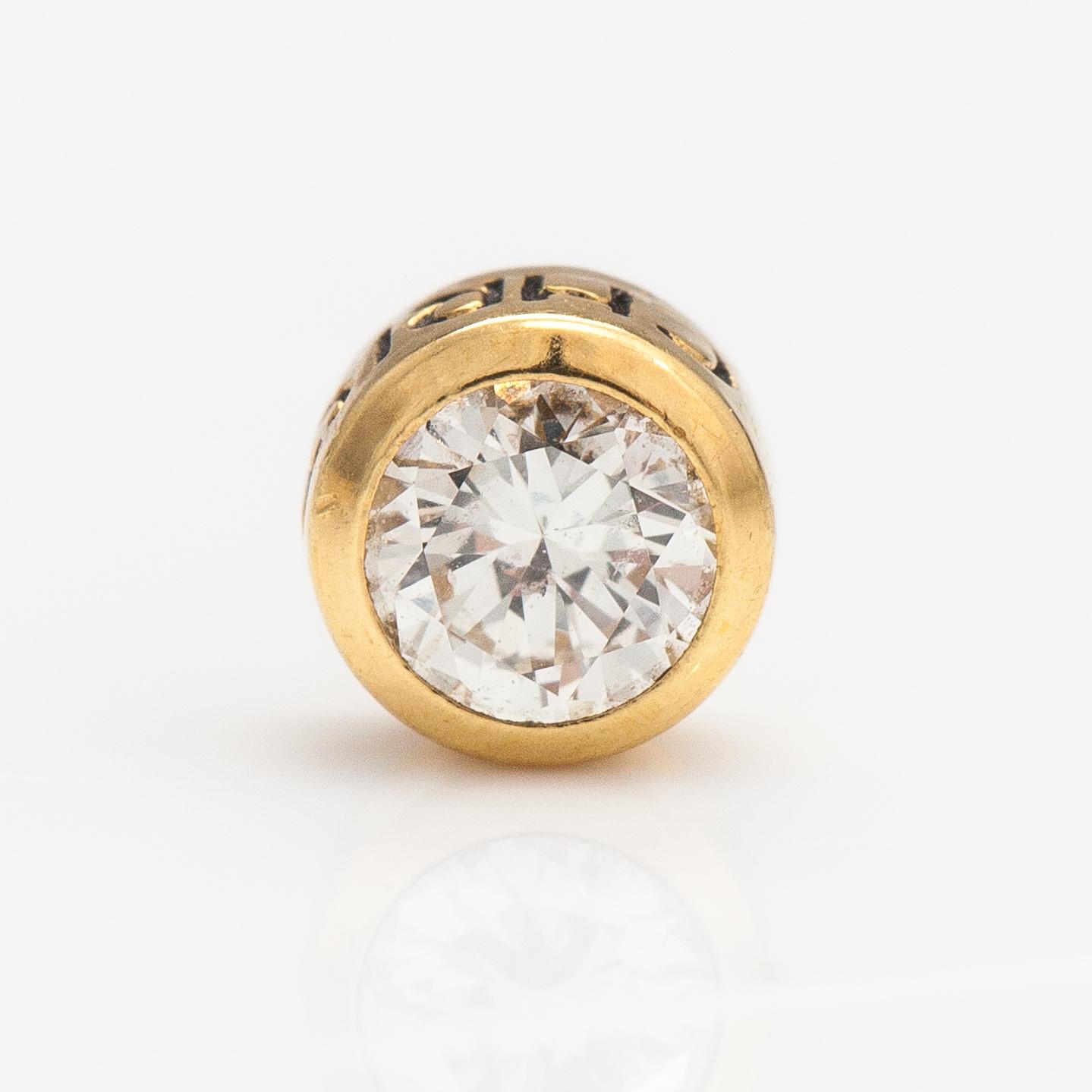 Korvakoru, 1 kpl, 18K kultaa, timantti n. 0.17 ct. Christ, Saksa.