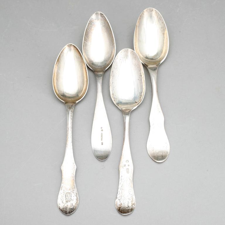MATSKEDAR, 4 st silver, bland annat Johan Lindgren, Gävle, 1804. Vikt ca 173g.