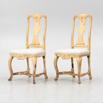 A pair of Swedish rococo chairs, Stockholm, later part 18th century.