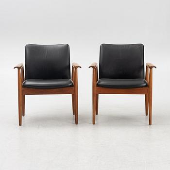 Finn Juhl, armchairs, a pair, "Diplomat", France & Søn, Denmark, second half of the 20th century.