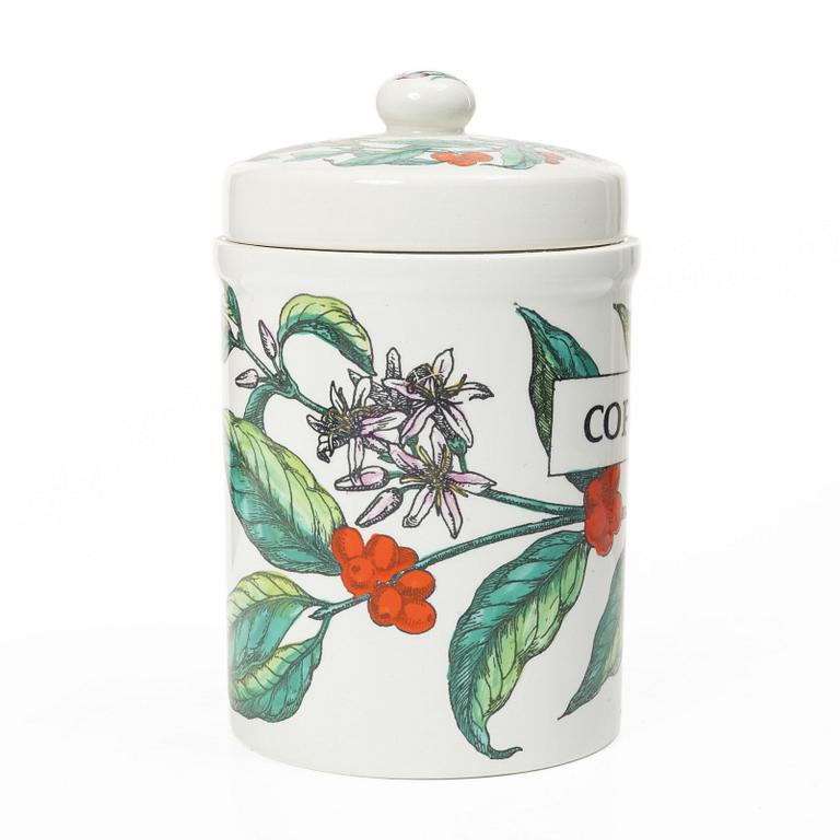 Piero Fornasetti, a lidded jar, Fornasetti, Milan, Italy.