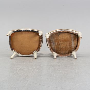 A set of two Gustavian arm chairs from the early 19th Century.