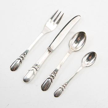 Evald Nielsen, Sandwich cutlery, 31 pieces, silver, Denmark.