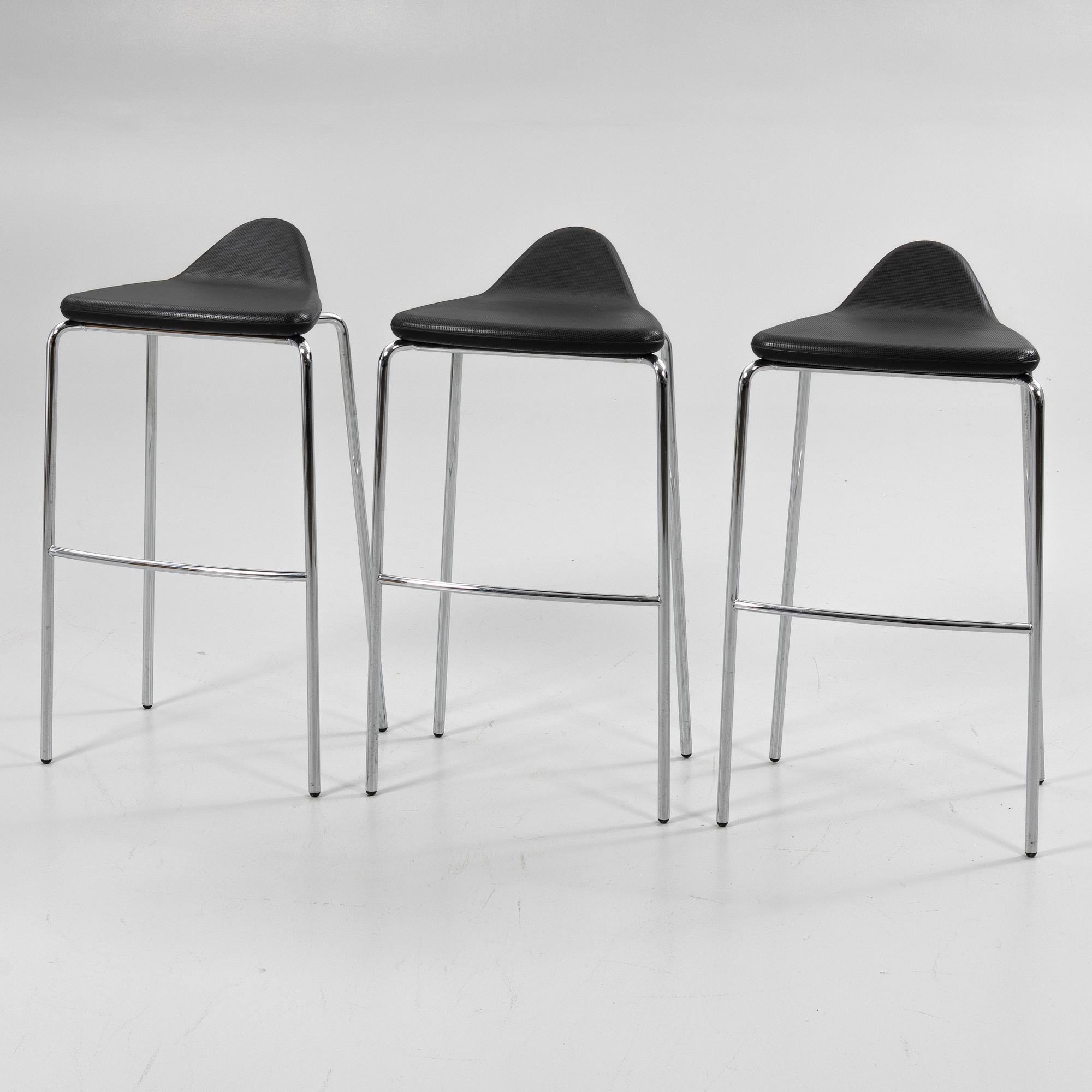 Bar stools, 3 pcs, "Plektrum", Sandin & Bülow, Materia, 2000s.