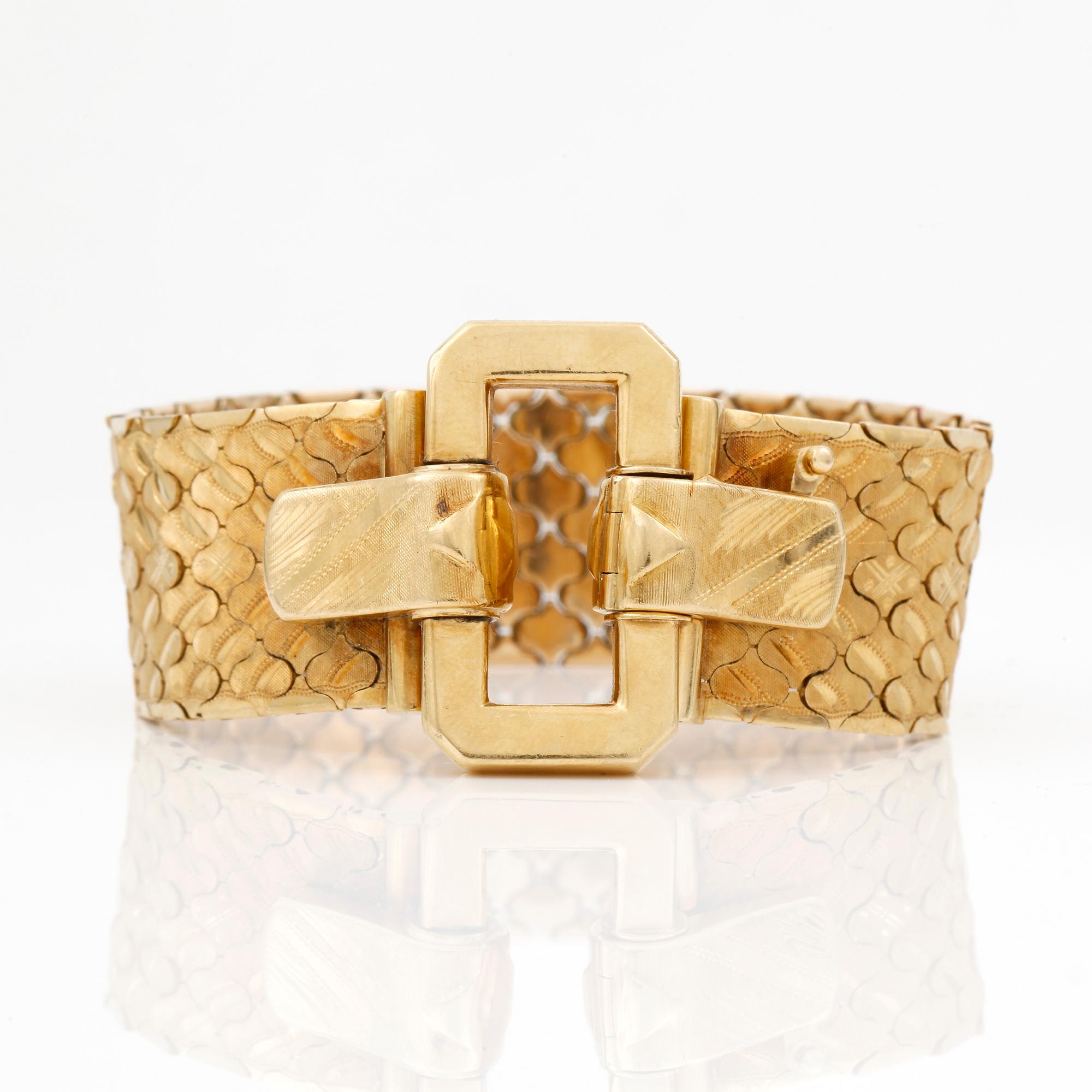 ARMBAND, 14 k guld, 1900-tal. Totalvik ca 64 gram.
