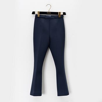 Prada, a pair of navy blue scuba pants, size 36.