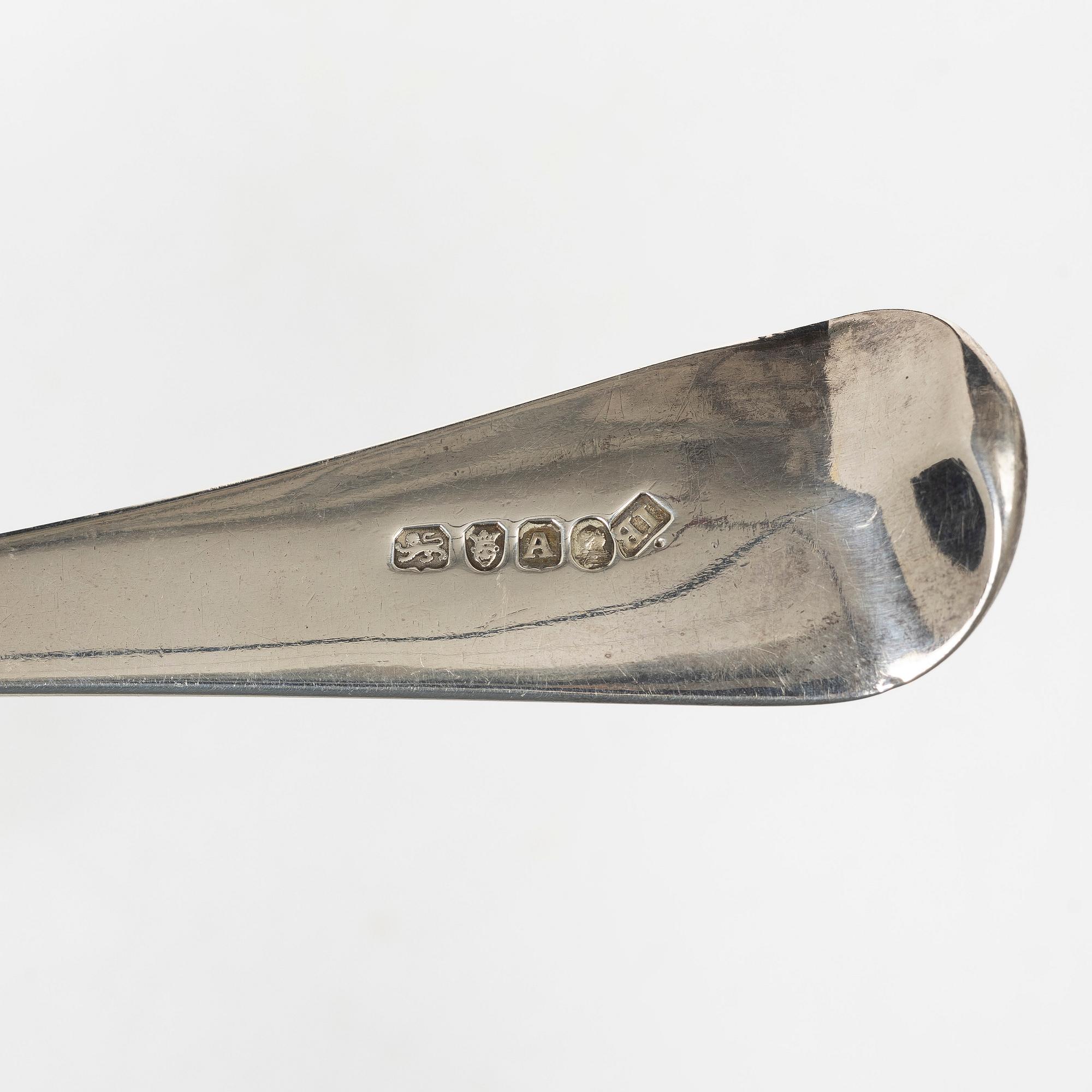 An English silver soup ladle, London, 1796.