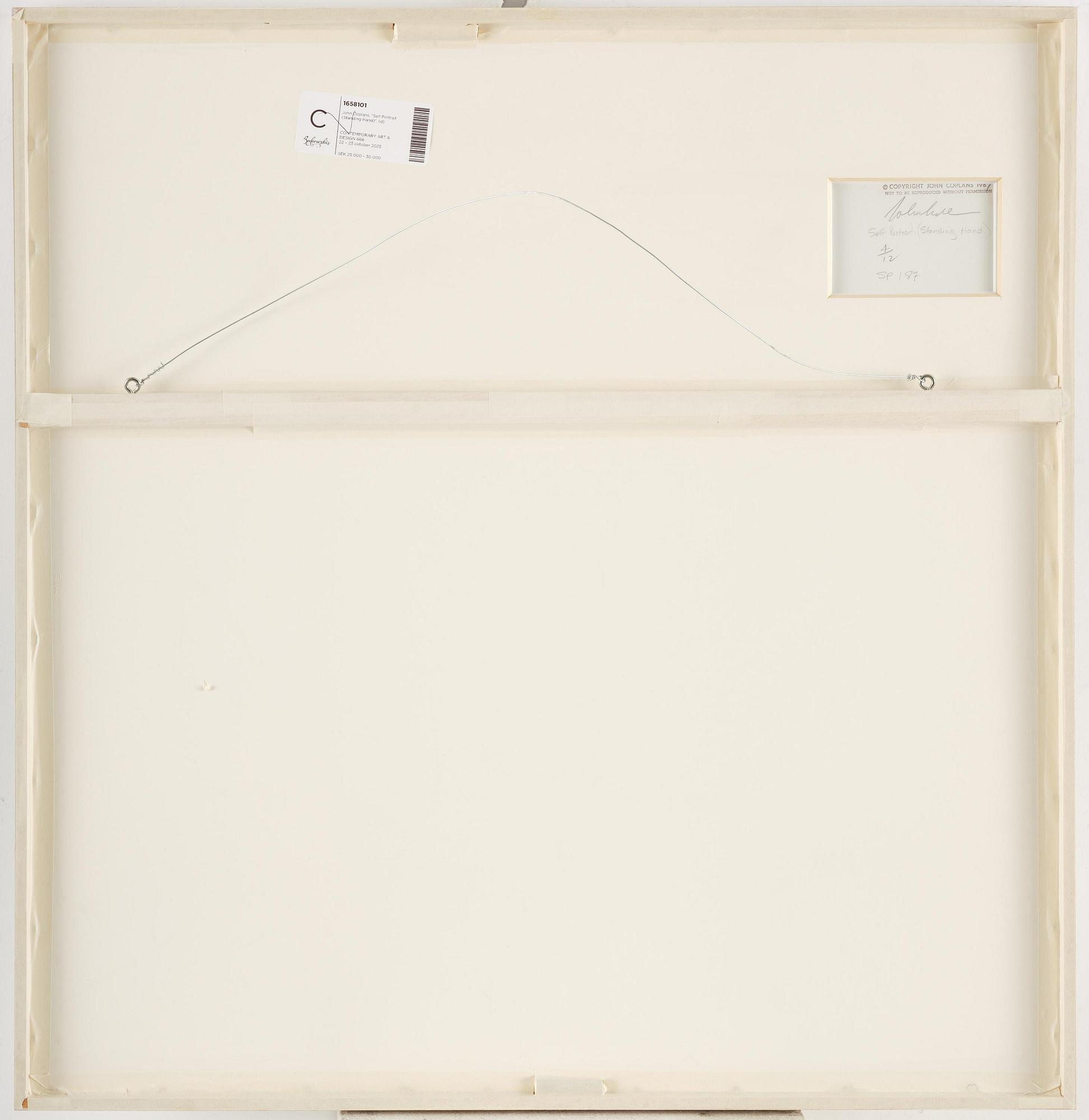 John Coplans, "Self Portrait (Standing Hand)", 1987.