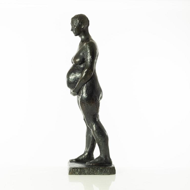 Gudmar Olovson, sculpture. Signed. Numbered. Foundry mark. Bronze, height 76 cm, length 23 cm.