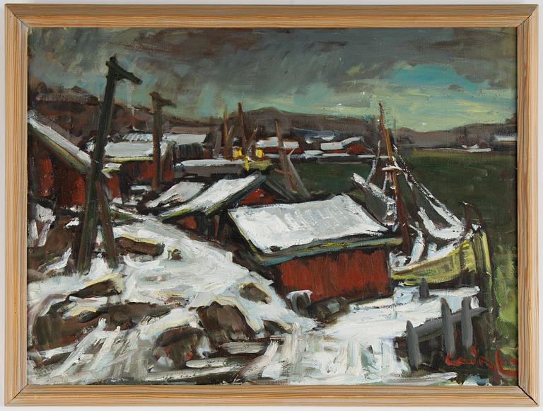 Olavi Laine, oil on panel, signed.