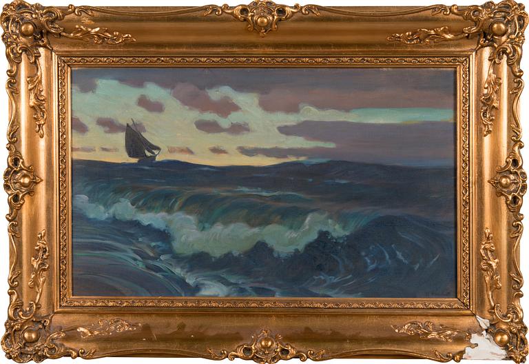 Väinö Blomstedt, Segelbåt på stormande hav.