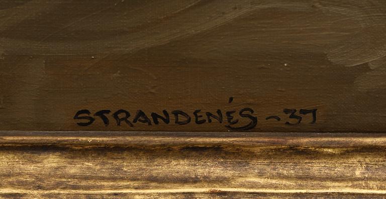 OKÄND KONSTNÄR, olja på duk, signerad Strandenés och daterad -37.