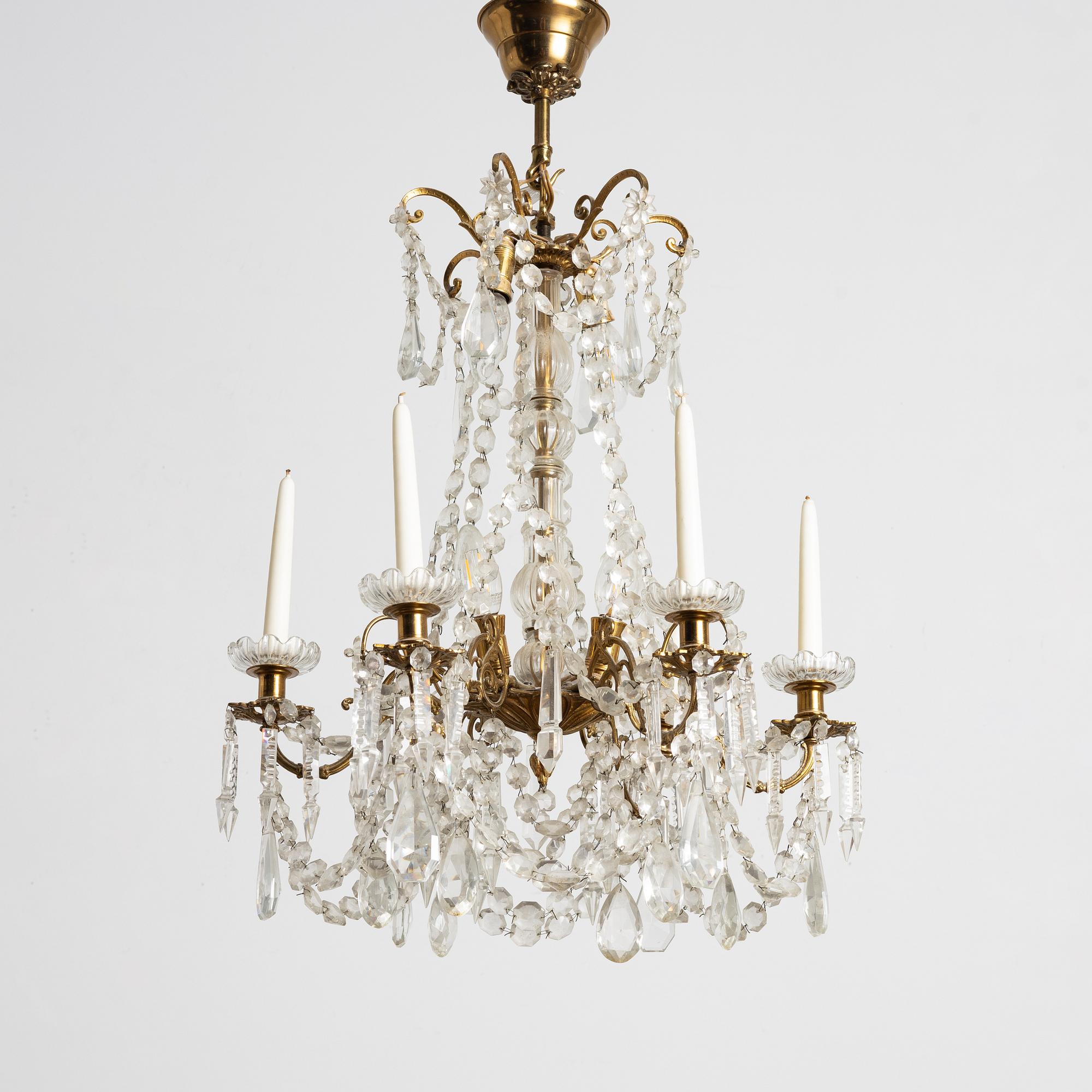 Chandelier, mid-20th century.