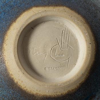 Stig Lindberg, vaser, 2 st och skål, stengods, Gustavsbergs Studio 1964-68.