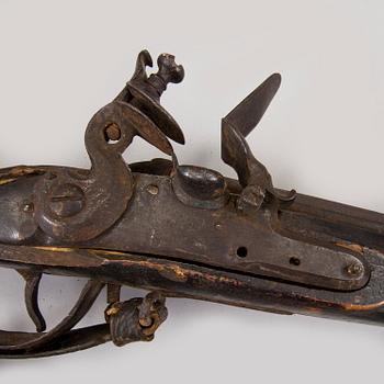 An early 19th century flintlock rifle.