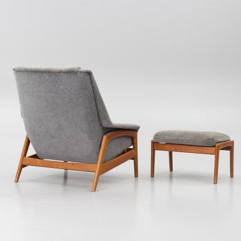 Folke Ohlsson, A 'Profil' lounge chair and foot stool from Dux, 1960's.