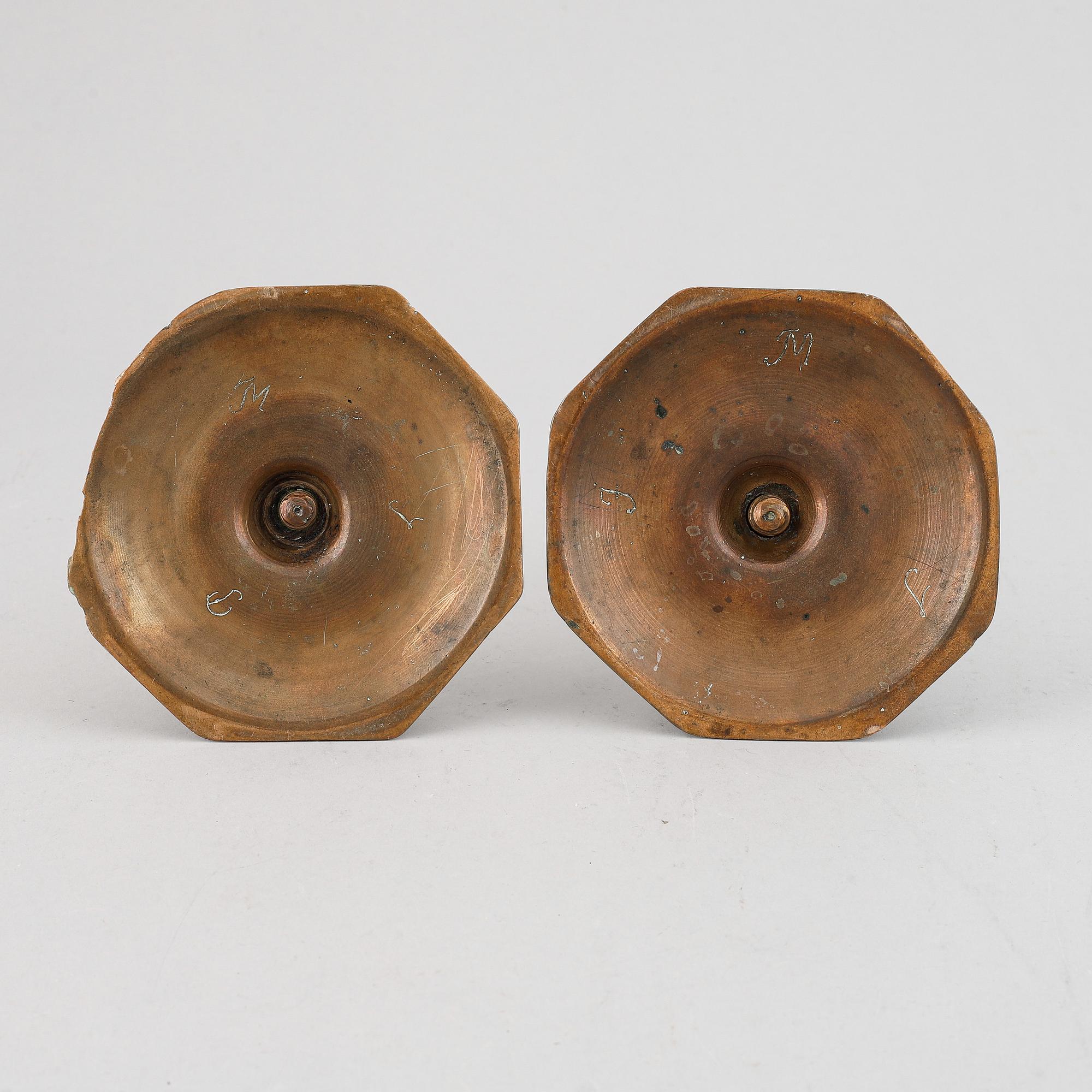 Ljusstakar, ett par, barock, 1700-tal.