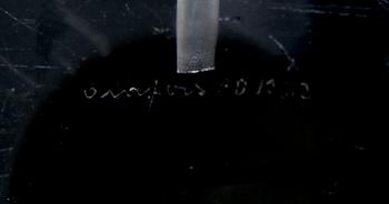 BORDSLAMPA, glas, Carl Fagerlund, signerad, Orrefors.