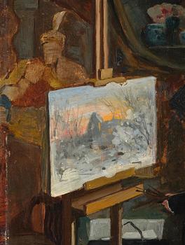 Unknown artist, 19th century. Female artist in her studio.