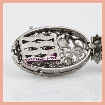 A ruby and single-cut diamond bracelet signed Buccellati (probably by Federico Buccellati).
