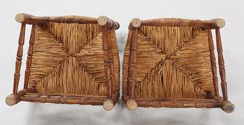 A pair of Spanish colonial style ladder-back chairs, circa 1900.