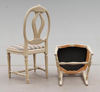 STOLAR, 6 st, gustaviansk stil, 1900-talets andra hälft.