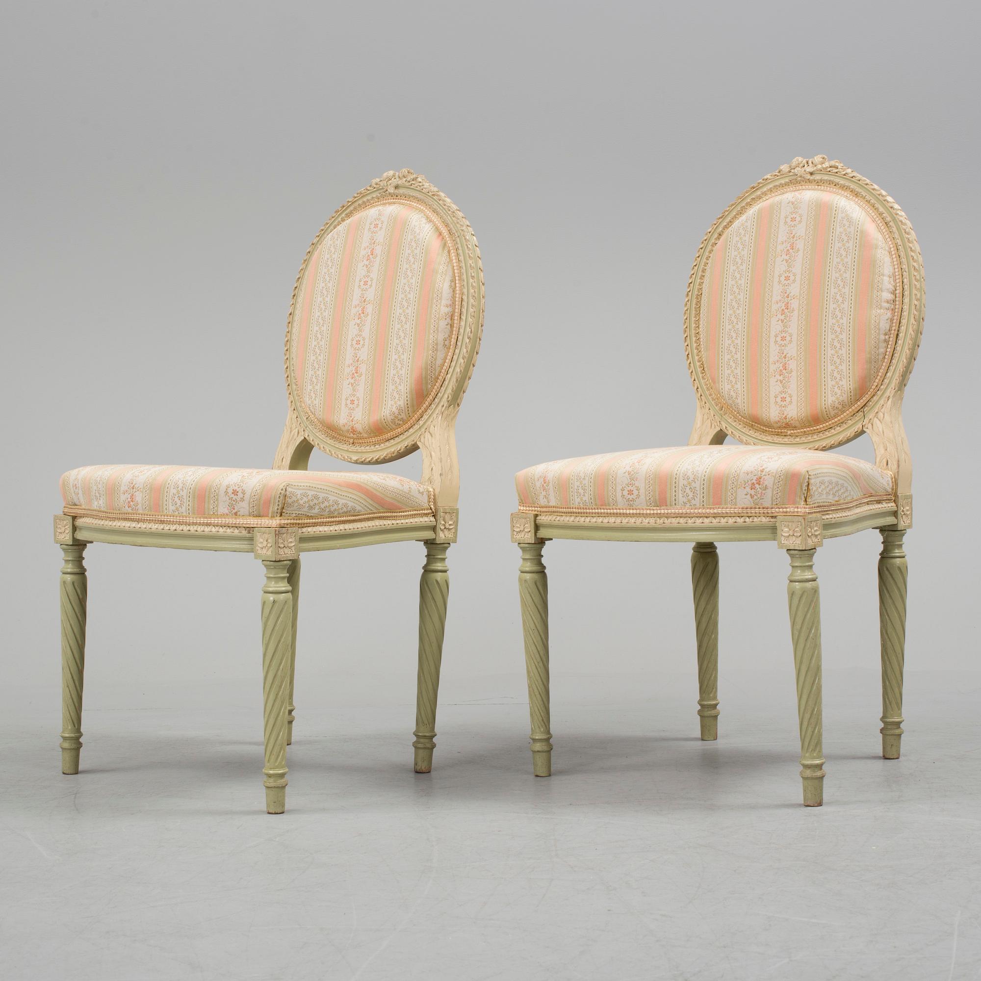 SALONGSGRUPP, 7 delar, gustaviansk stil, 1900-talets början.