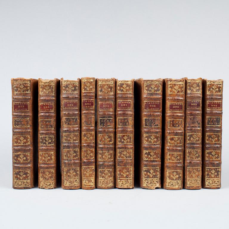 BOKVERK, 12 vol, "Histoire de L'Academie Royale des Sciences", Amsterdam 1732-1777.