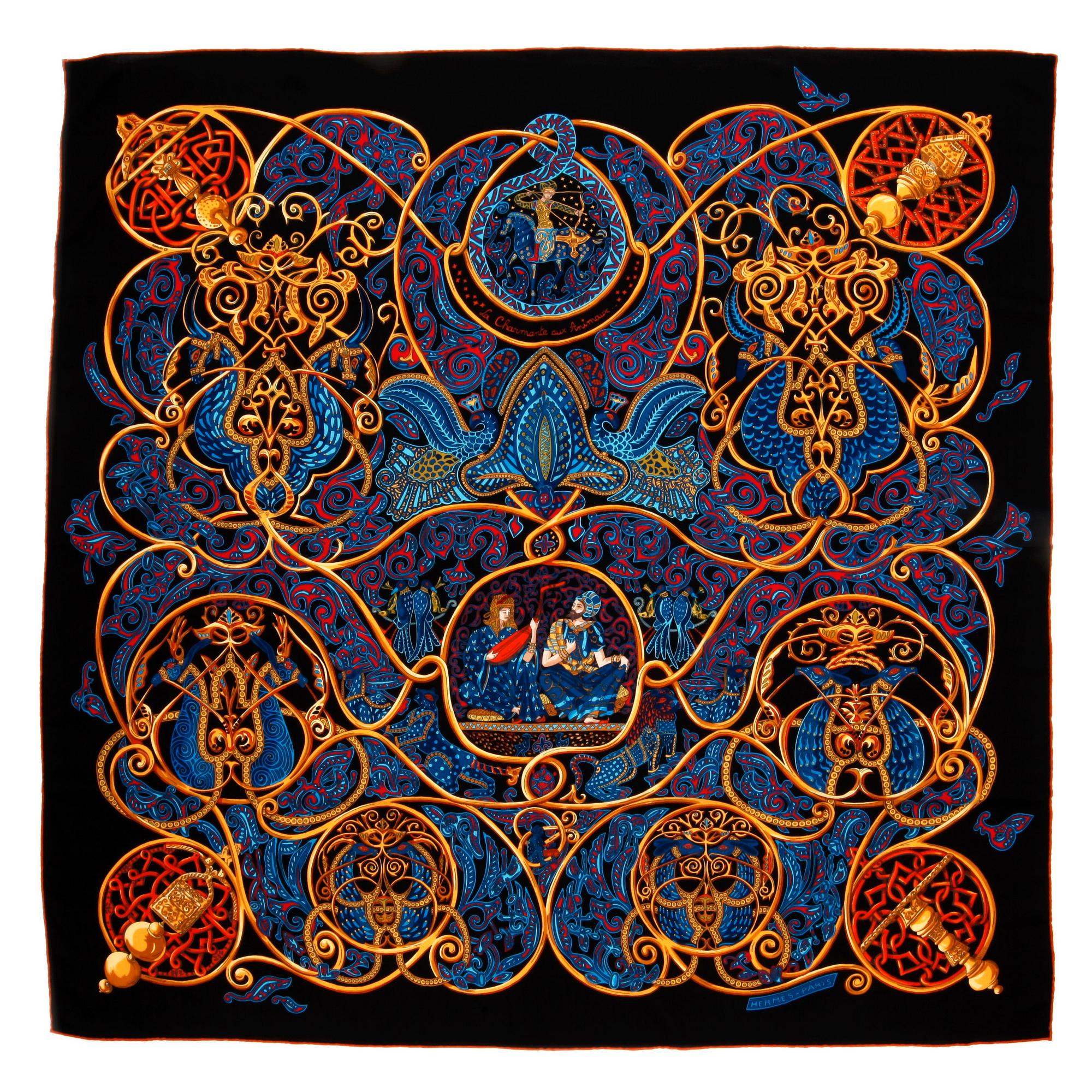HERMÈS, a cashmere and silk shawl, "La Charmante aux Animaux".