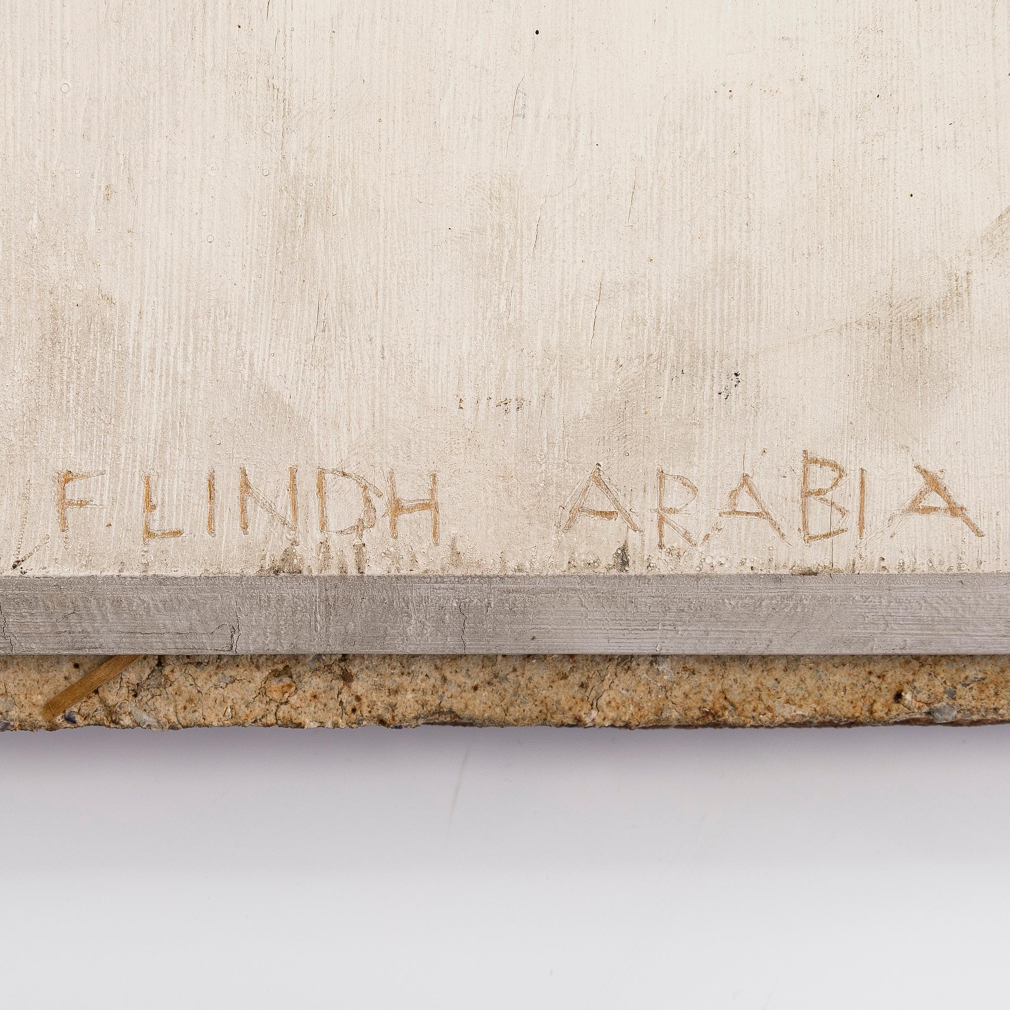 Francesca Mascitti-Lindh, reliefi, "Fiori" kivitavaraa, signeerattu F. Lindh, Arabia.