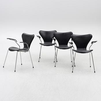 Arne Jacobsen, Armchairs, 4 pcs, "The Seven", Fritz Hansen, Denmark, 2006.