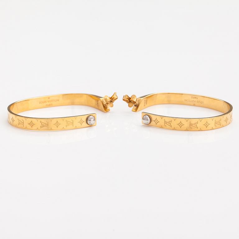 Louis Vuitton, A pair of "Nanogram hoop" earrings. Marked Louis Vuitton Paris, Italy.