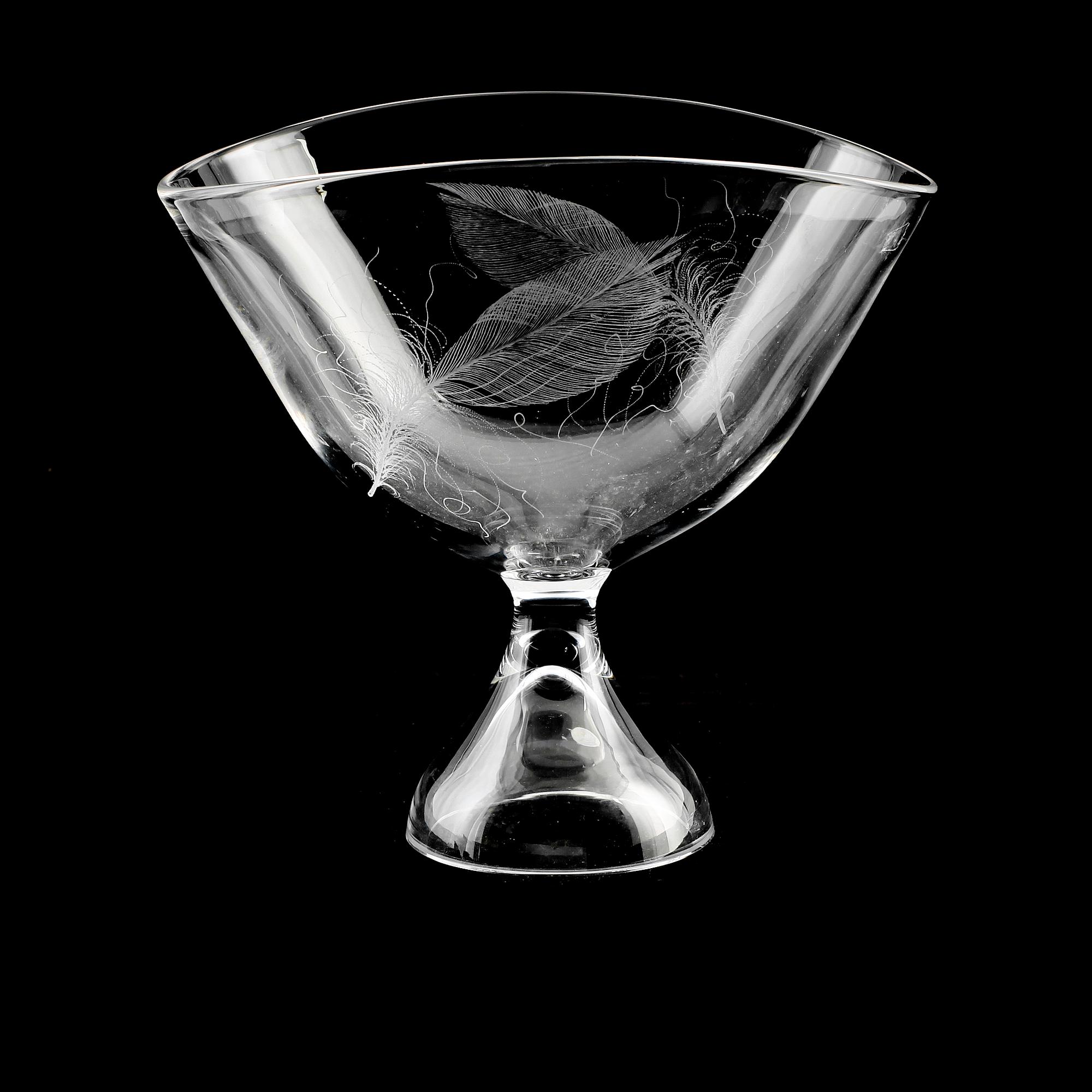 SKÅL, glas, Vicke Lindstrand, Kosta, signerad.