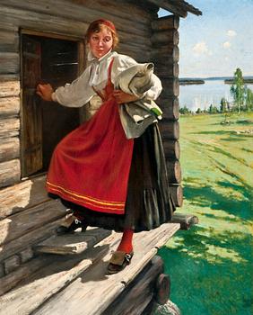 102. August Hagborg, GIRL IN MORA DRESS.