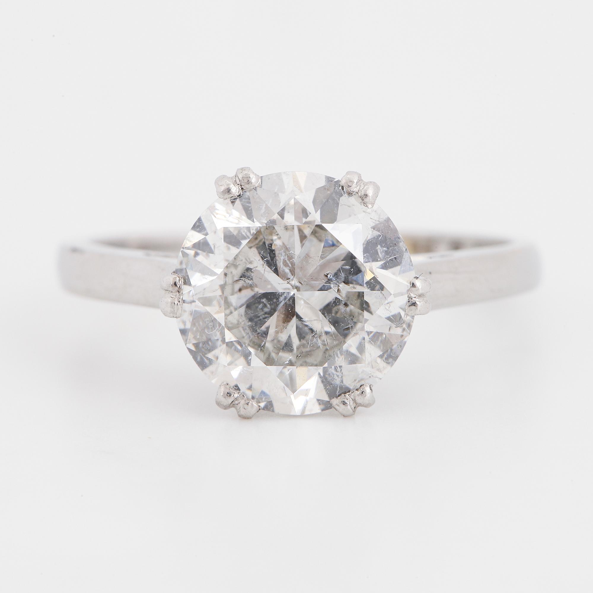 RING, platina med briljantslipad diamant.